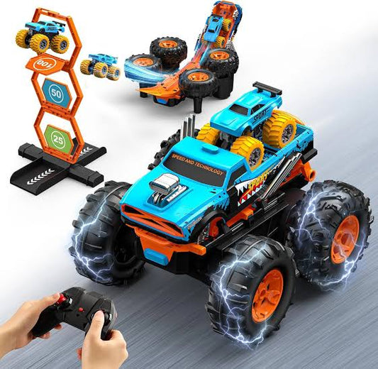 RC Monster Truck - All Terrain Drive | Transforms to Launcher Track