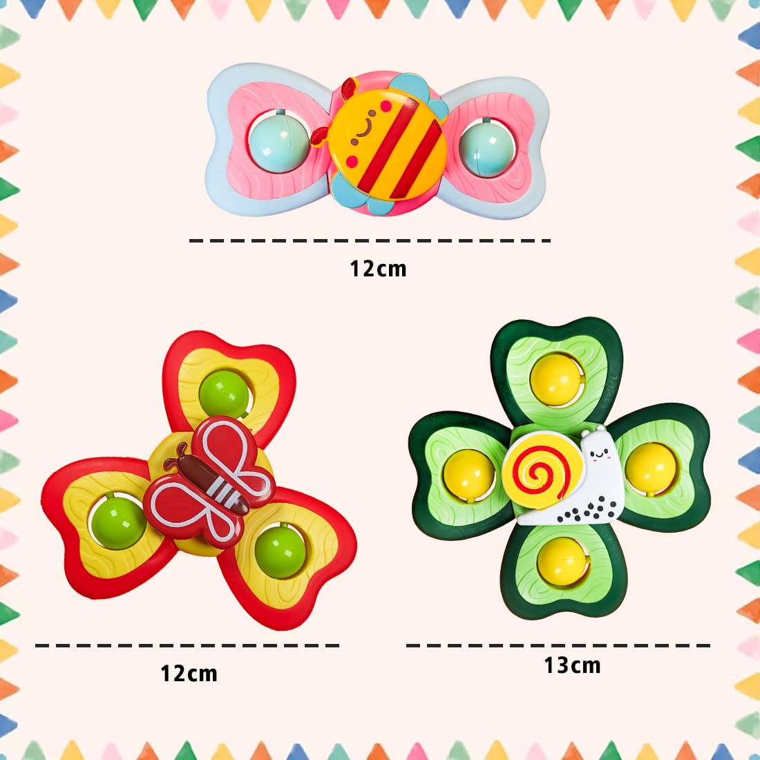 Suction Spinner Baby Bath Toys 3 Pcs