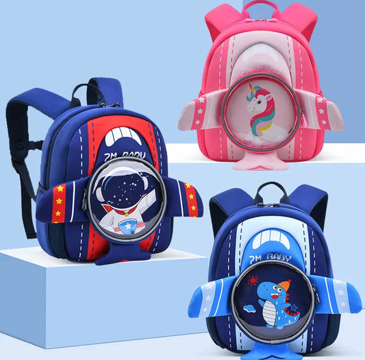 3D Plane Shape Backpack for Kindergarten/Preschool Kids