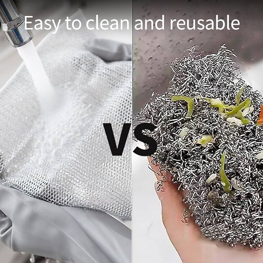 Mutipurpose Non-Scratch Wire Rag | Reusable Scrubber for Rinsing, Kitchen, Sinks, Pots, Pans !!