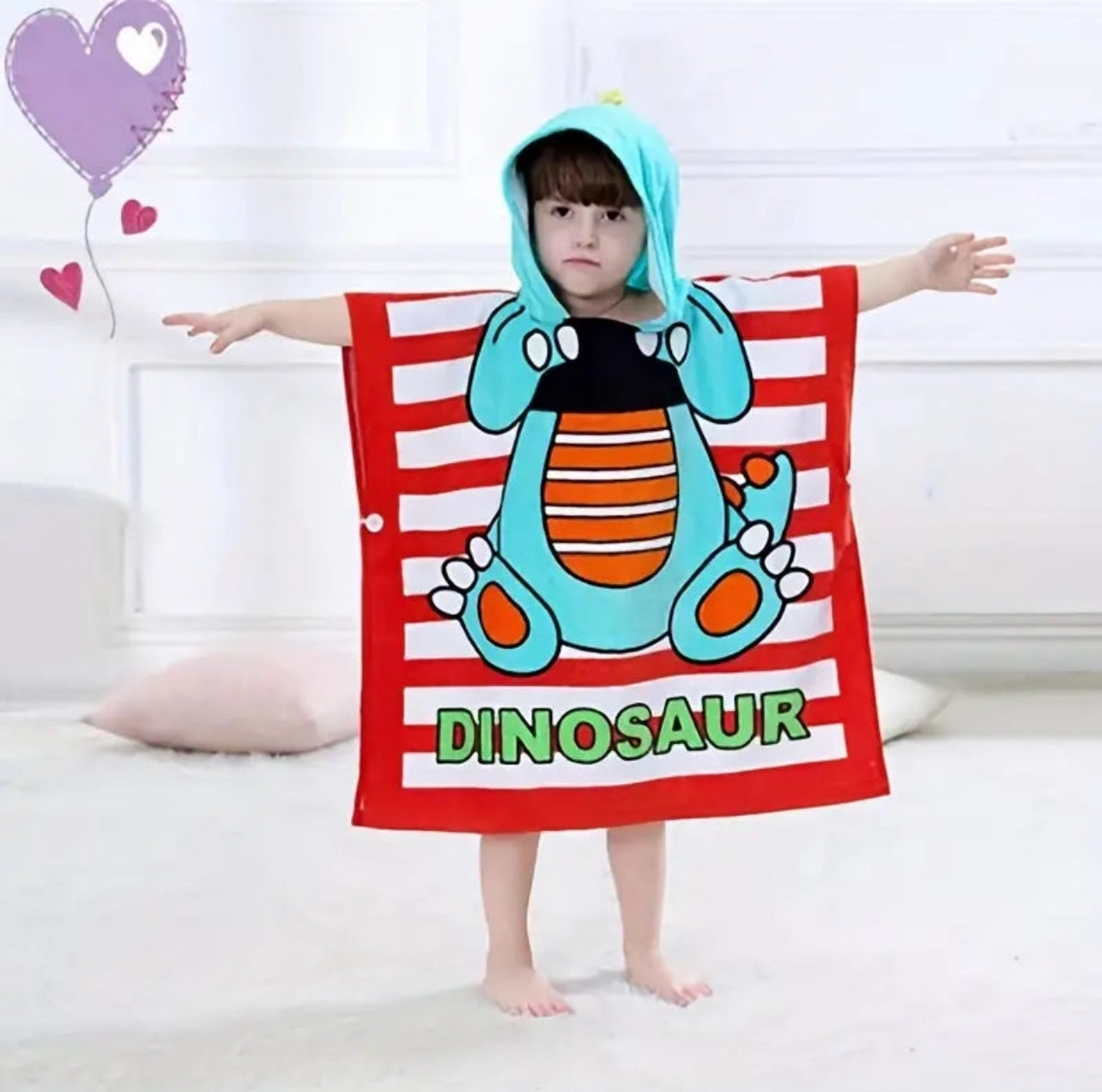Fun and Playful - Adorable Cartoon Print Hooded Microfiber Baby Bath Towel