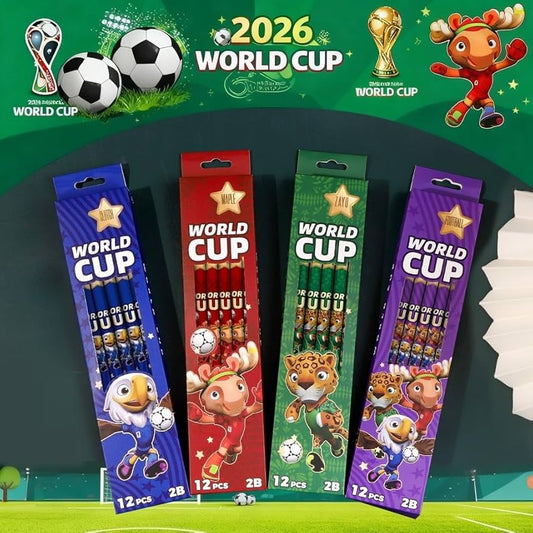 Football World Cup 2026 Pencils and Sharpener - 12pcs