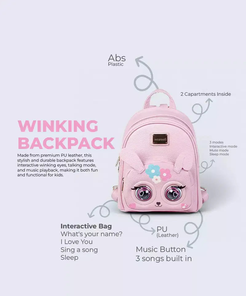 Supercute - Interactive Winking Eyes Backpack, Talking Mode & Music Playback