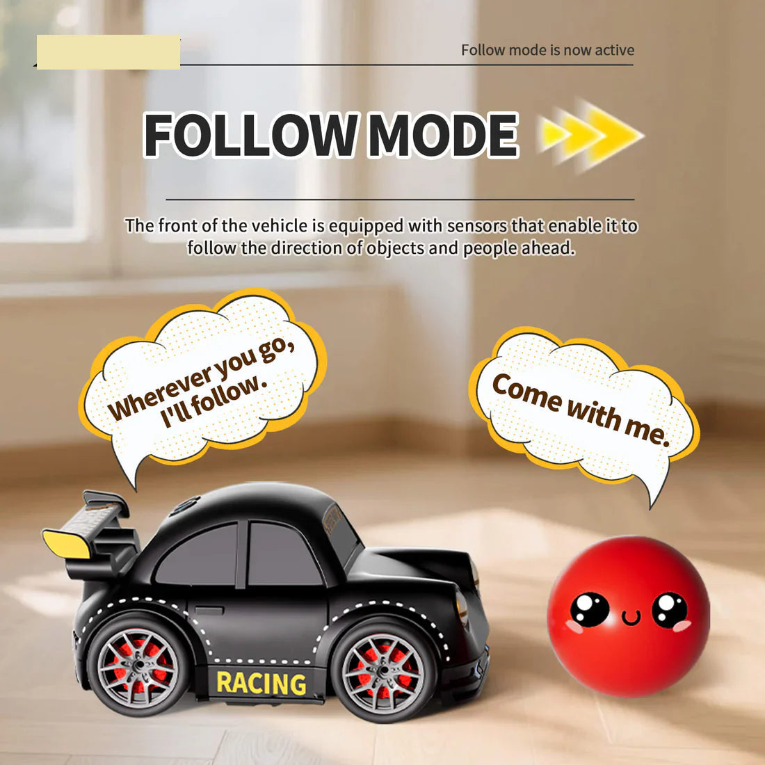 RC Car with Motion Sensor - Smart Escape and Follow Me