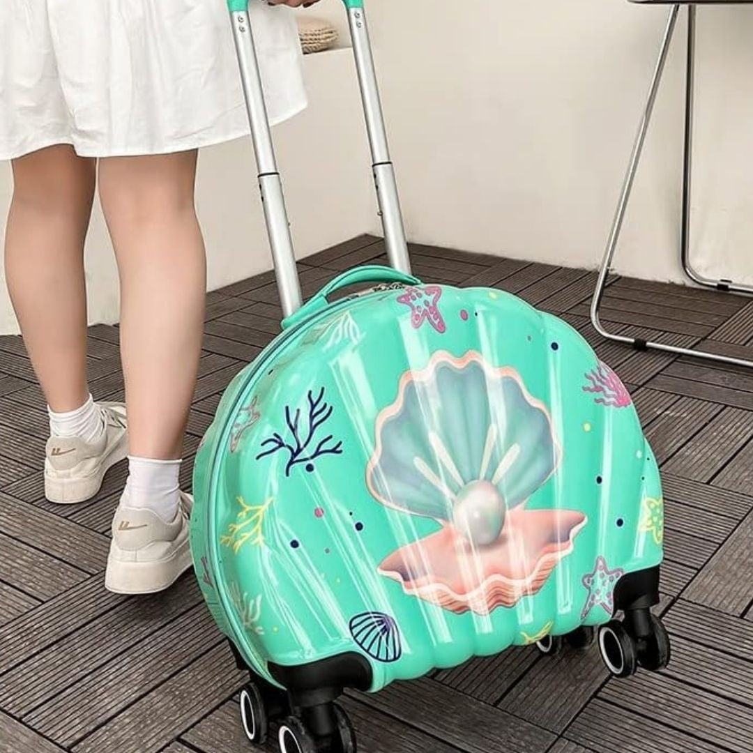 Sea Shell Shaped Trolley Bag with Vanity