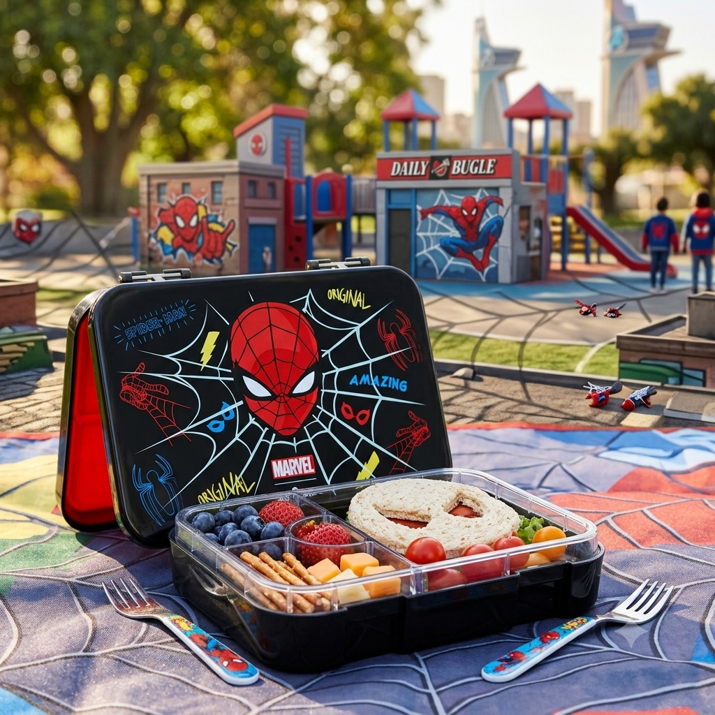 Spider-Man x Smiggle - Happy Bento Lunchbox (Spill Free - Tritan)
