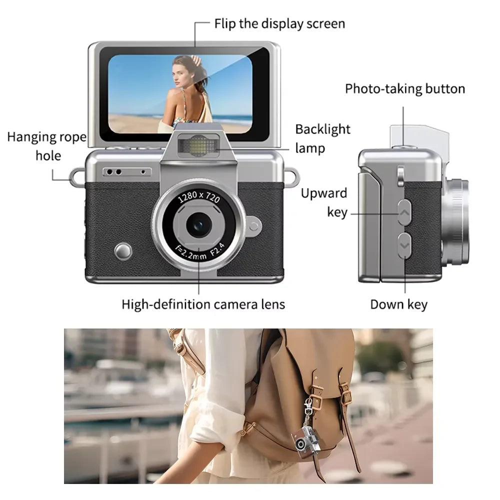 LK027 - Retro Flip Mini Camera