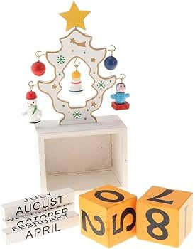Christmas Wooden Advent Calendar with Number Blocks