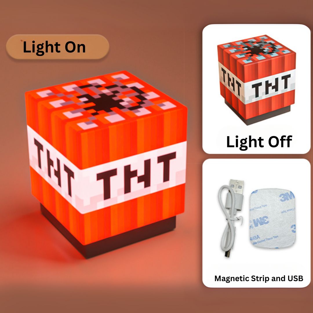 Minecraft Night Lamp - USB Rechargeable | Magnetic Mount