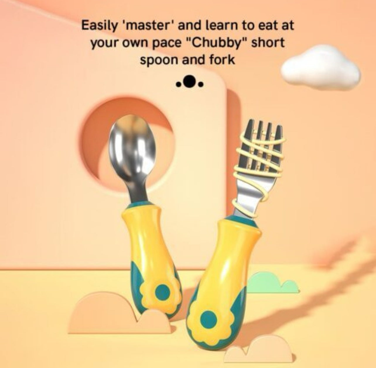 Cute Silicone Spoon-Fork Set