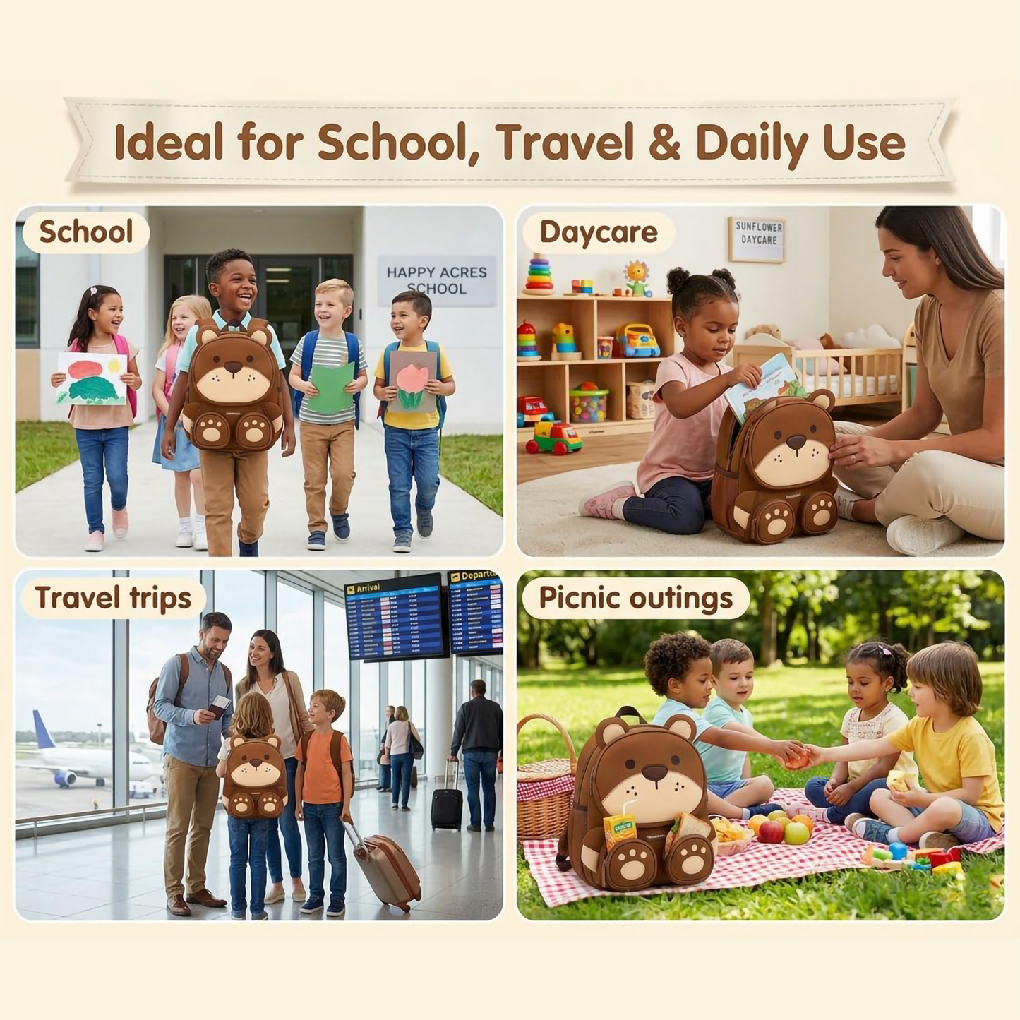 3D Toddler Backpack - 12”