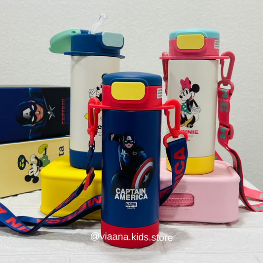 Mickey/Avenger Straw Thermos Cup | SUS316 | 430ml