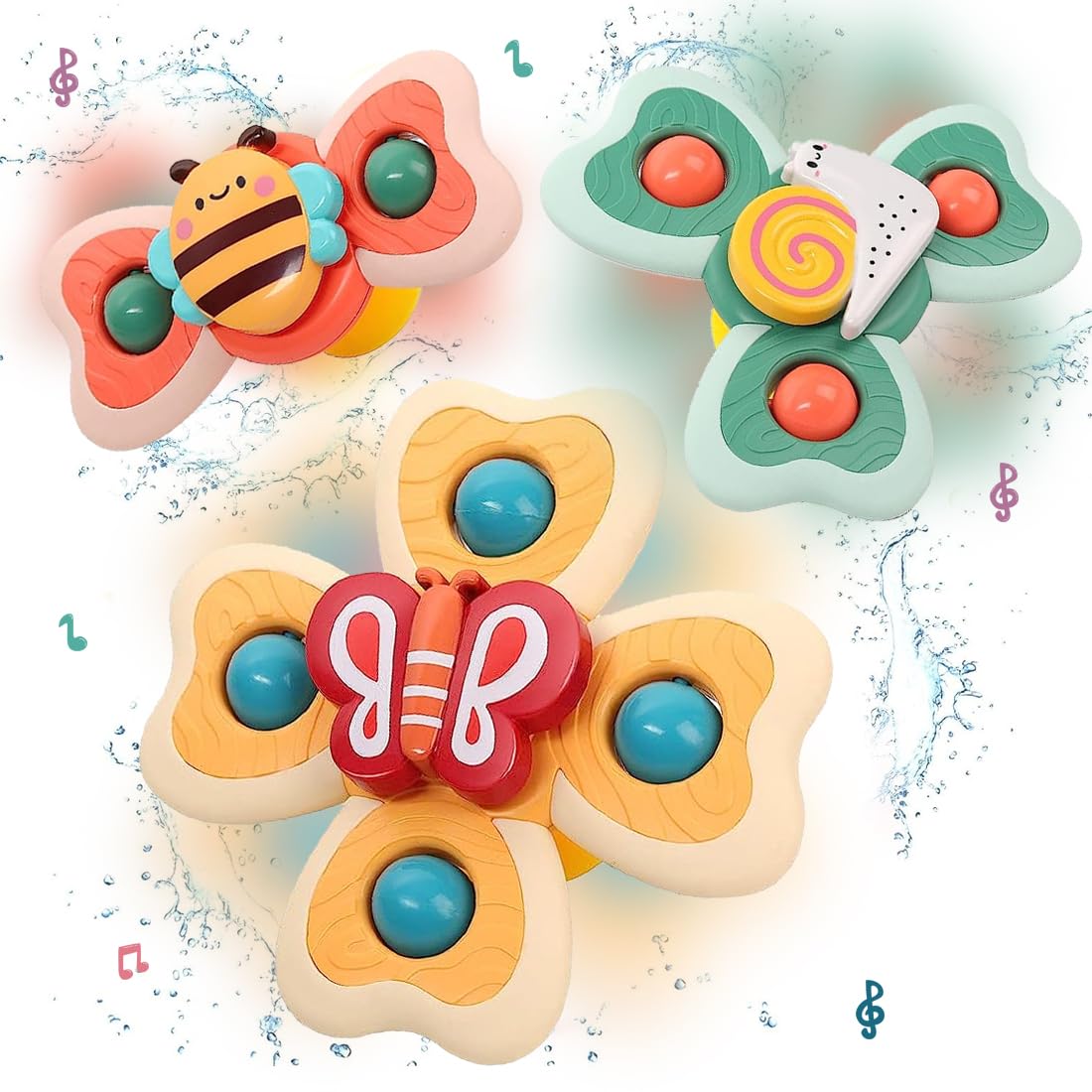 Suction Spinner Baby Bath Toys 3 Pcs