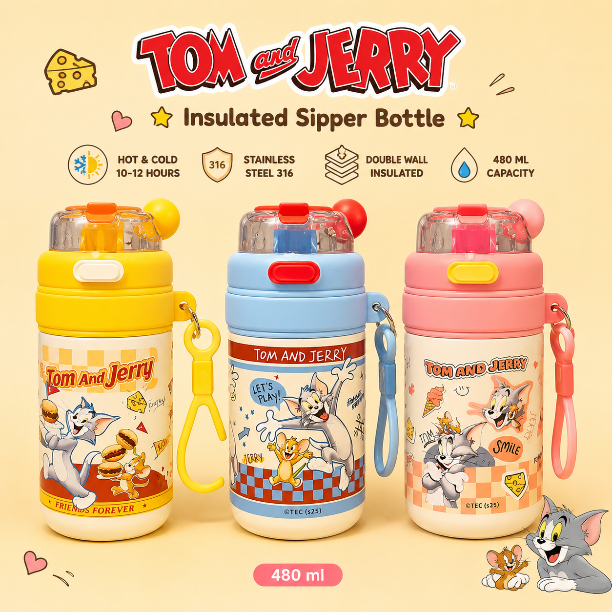 Tom and Jerry - 480ml Insulated Bottle