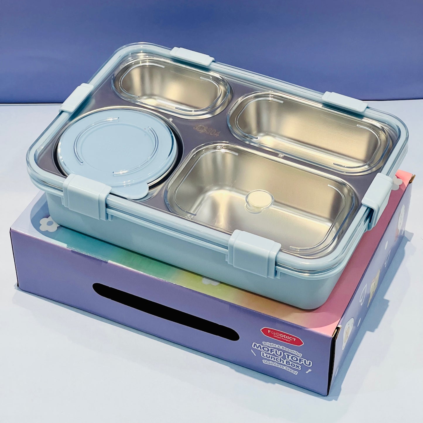 Pastel Lunchbox with 4 Compartments : Best for Adults and Teenagers