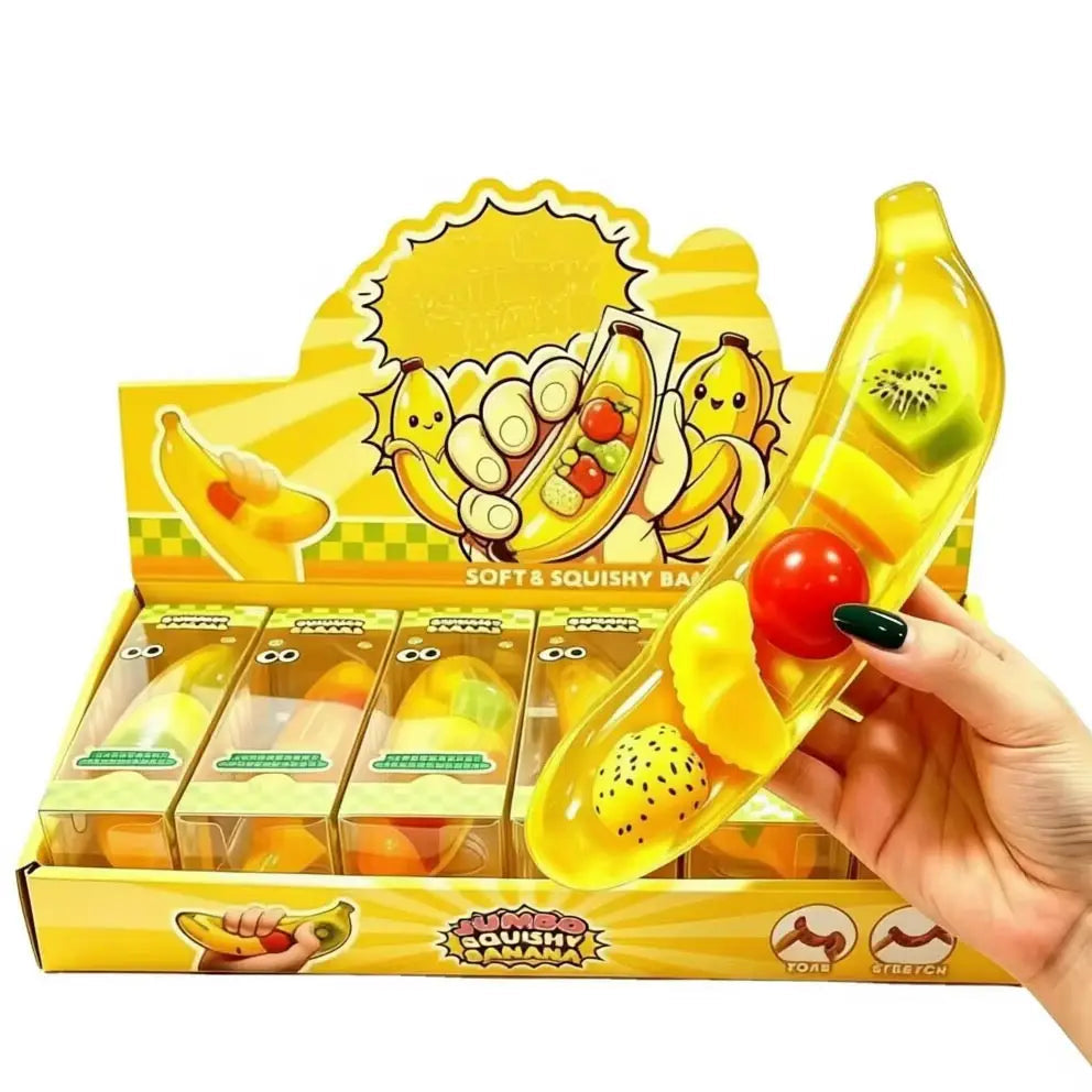 Banana Fruit Filled Squishy Toy - Coconut Oil