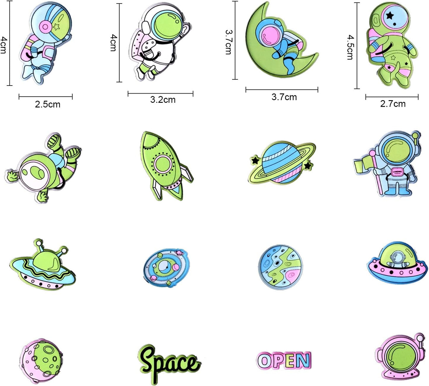 3D Space Puffy - Glow in Night Stickers