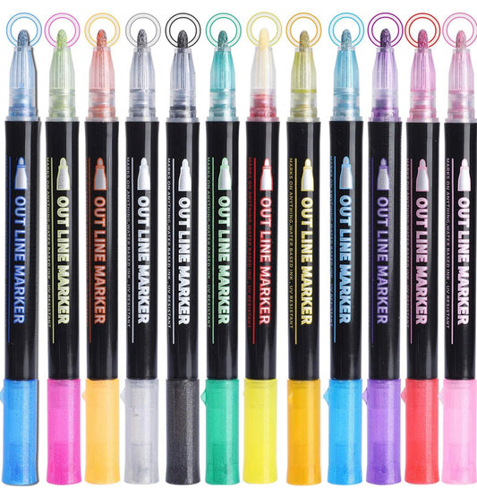 Outliner Marker Pens - 12pcs