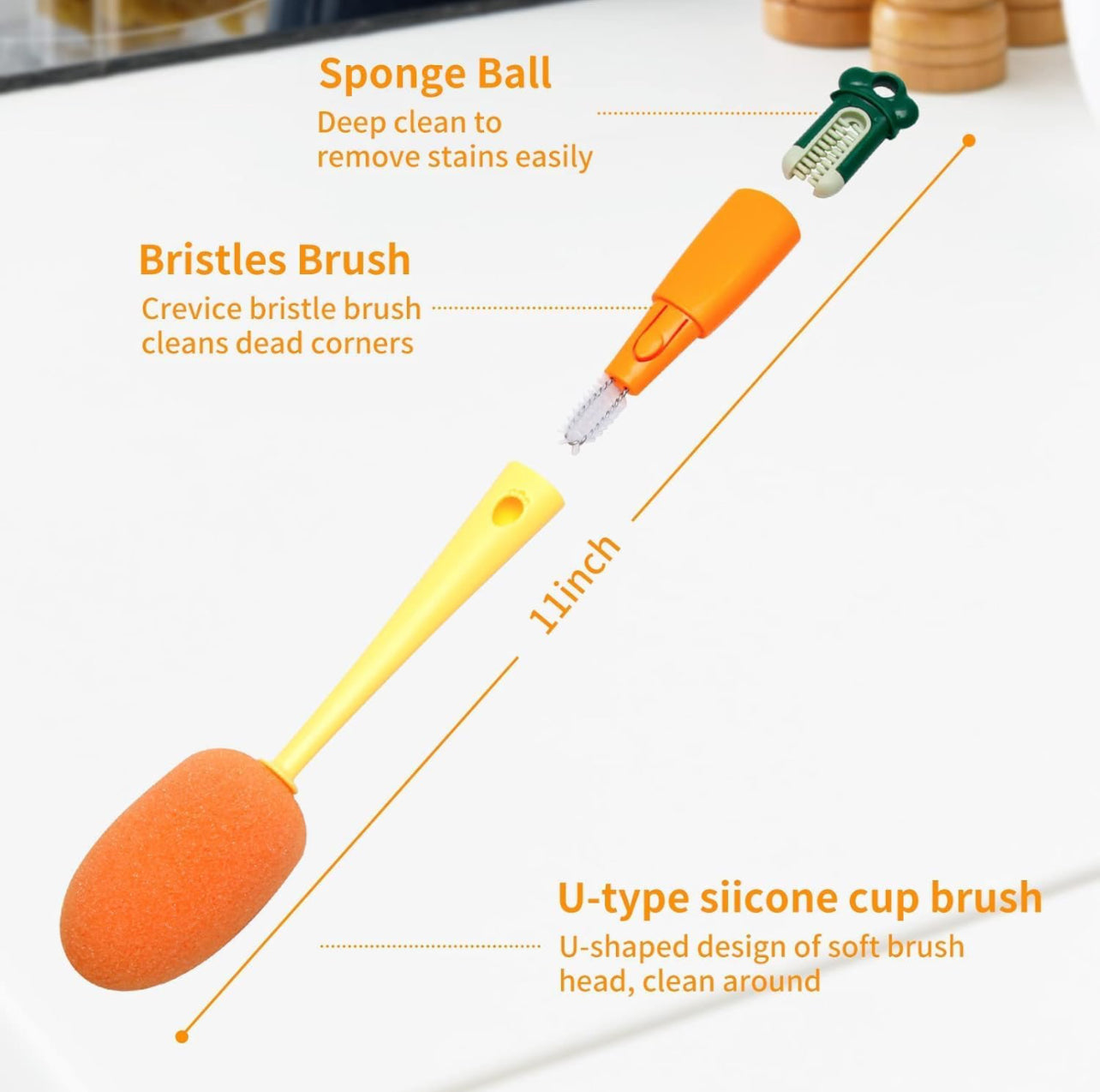 Bottle Cleaner Brush | 3 in 1 | Multipurpose