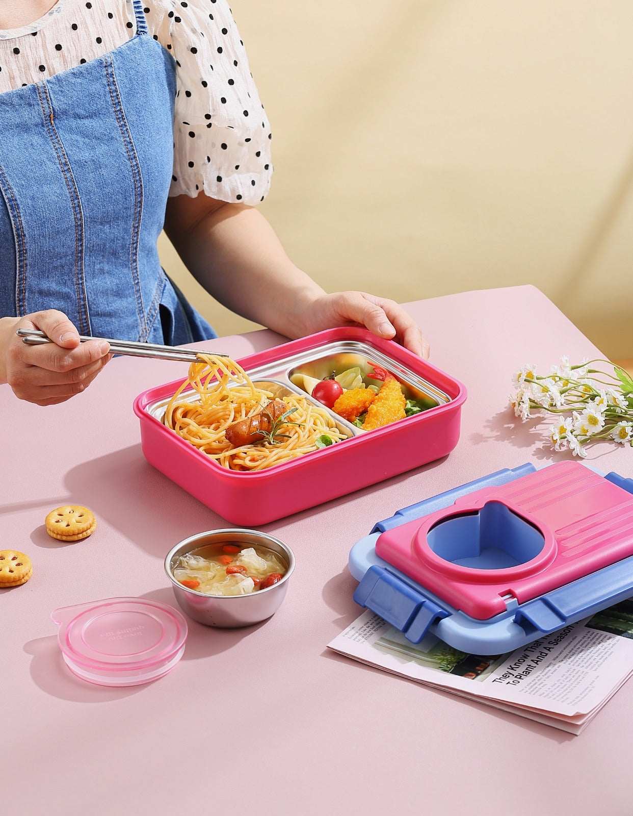 5 Compartments Molly Polly Lunchbox (For Teenagers/Adults)
