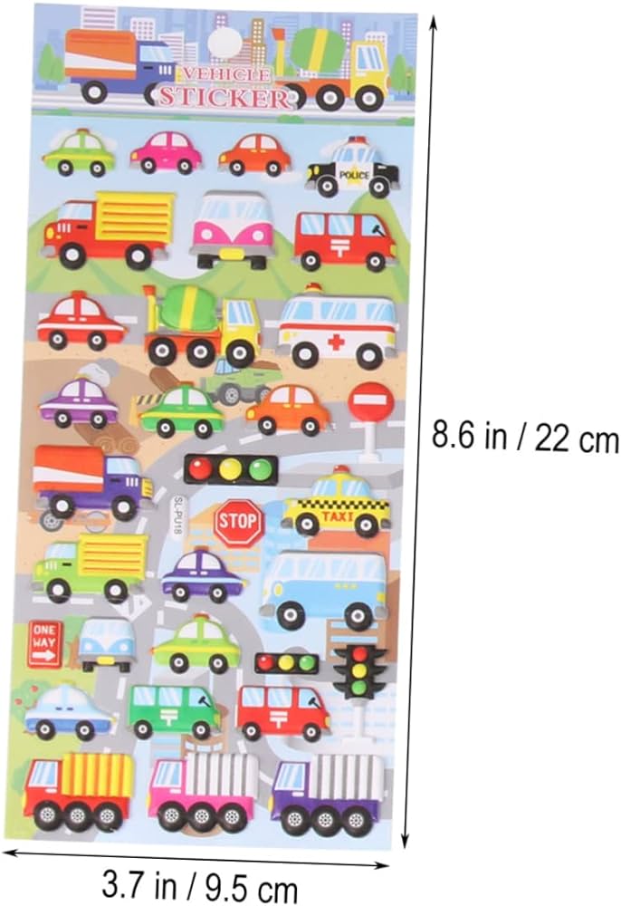 Vehicles - 3D Puffy Stickers