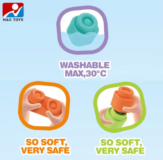 Kids Learn - 56Pcs Soft Rubber Blocks