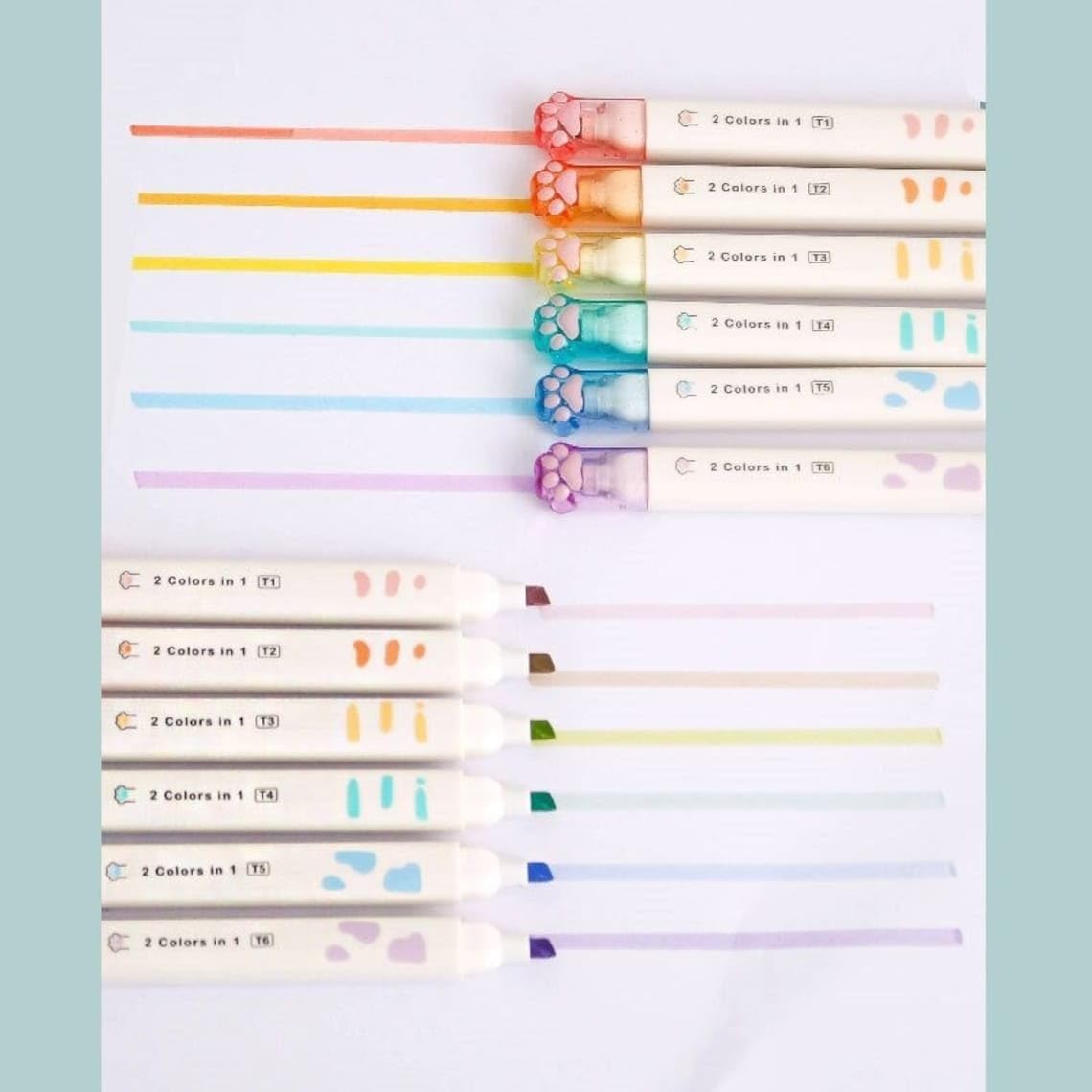 Cat Paw Highlighter Chisel Pen | 12 Color