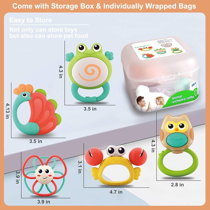 Hola - 5pcs Baby Rattle Box