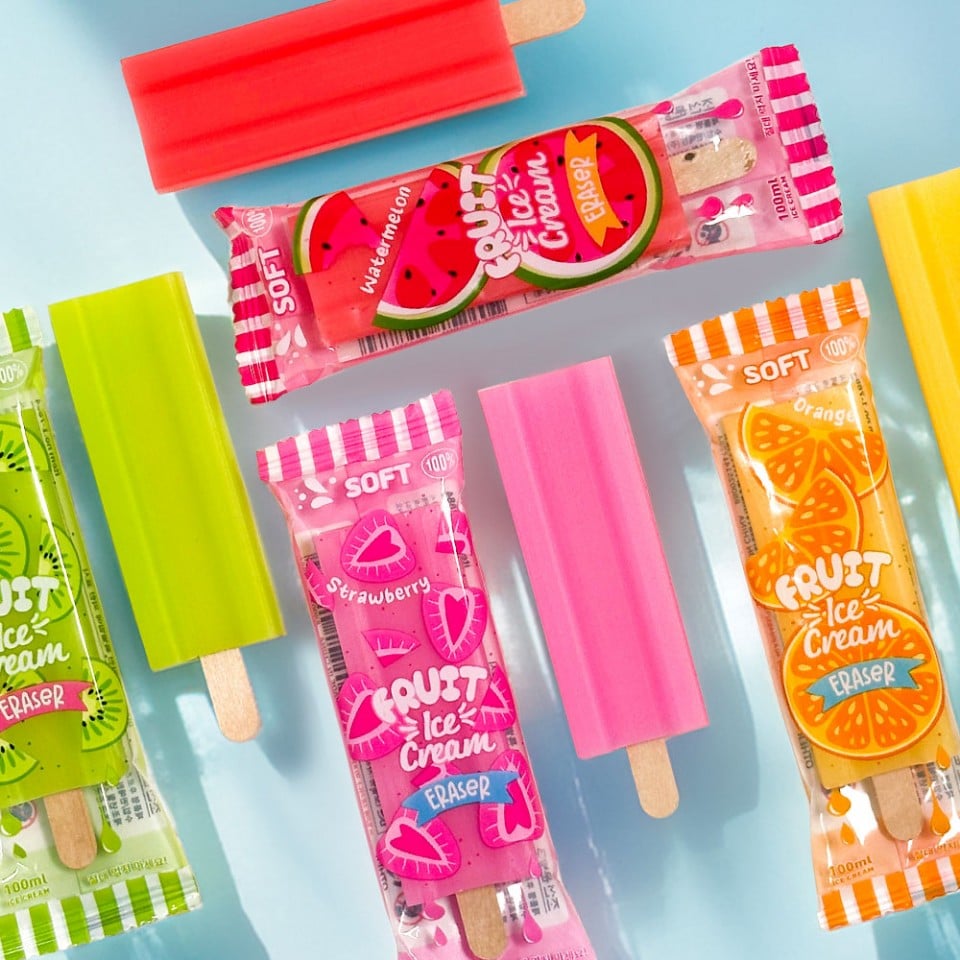 Fruit Popsicles Erasers - 1pcs