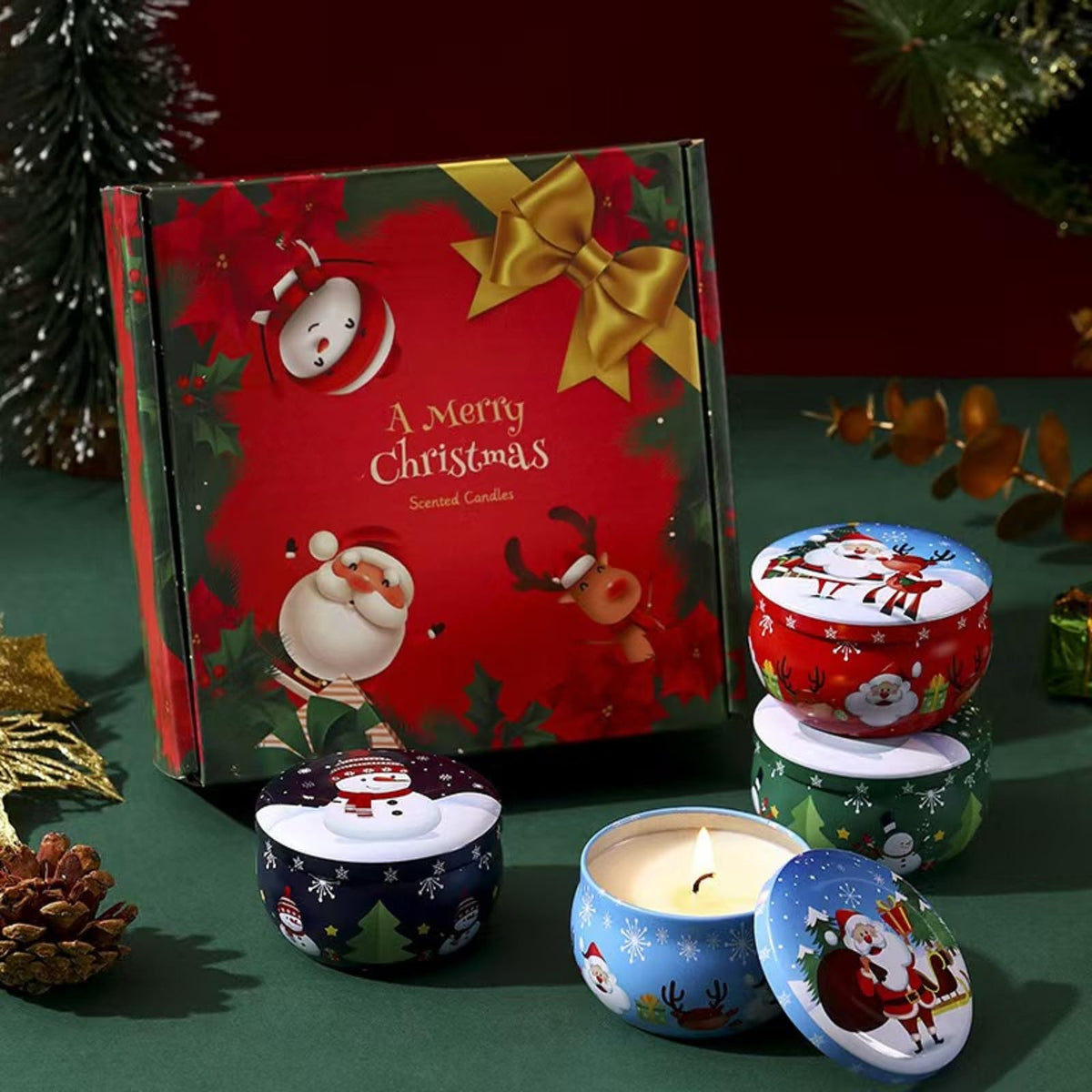 Christmas - 4pcs Scented Candles Gift Set