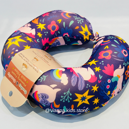 Neck Pillow with Button Lock (Random Design)