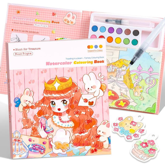 Watercolor Colouring Book - 12 page