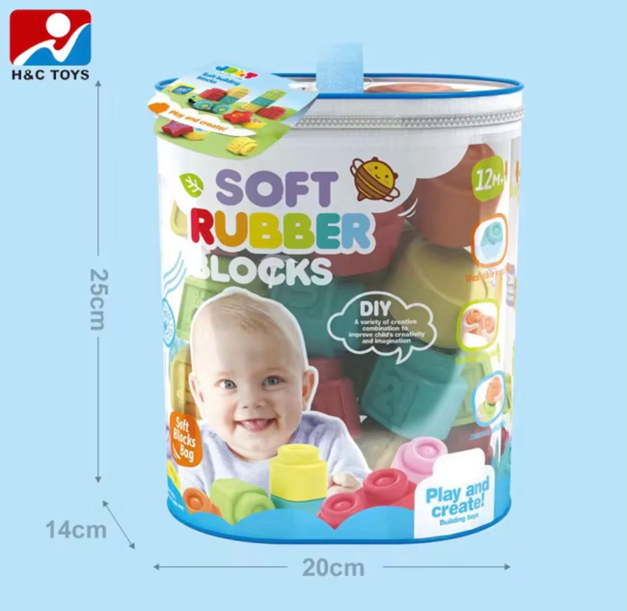 Kids Learn - 56Pcs Soft Rubber Blocks