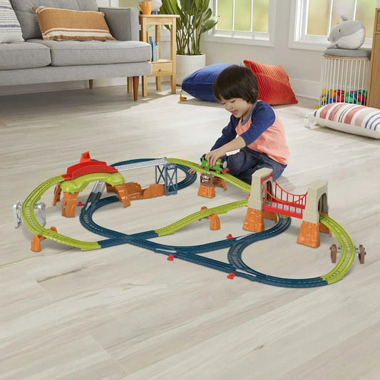 Fisher-Price Thomas & Friends Motorized Percy 6-in-1 Track Set | Battery Operated Train Toy with 42 Pieces & 6 Layouts