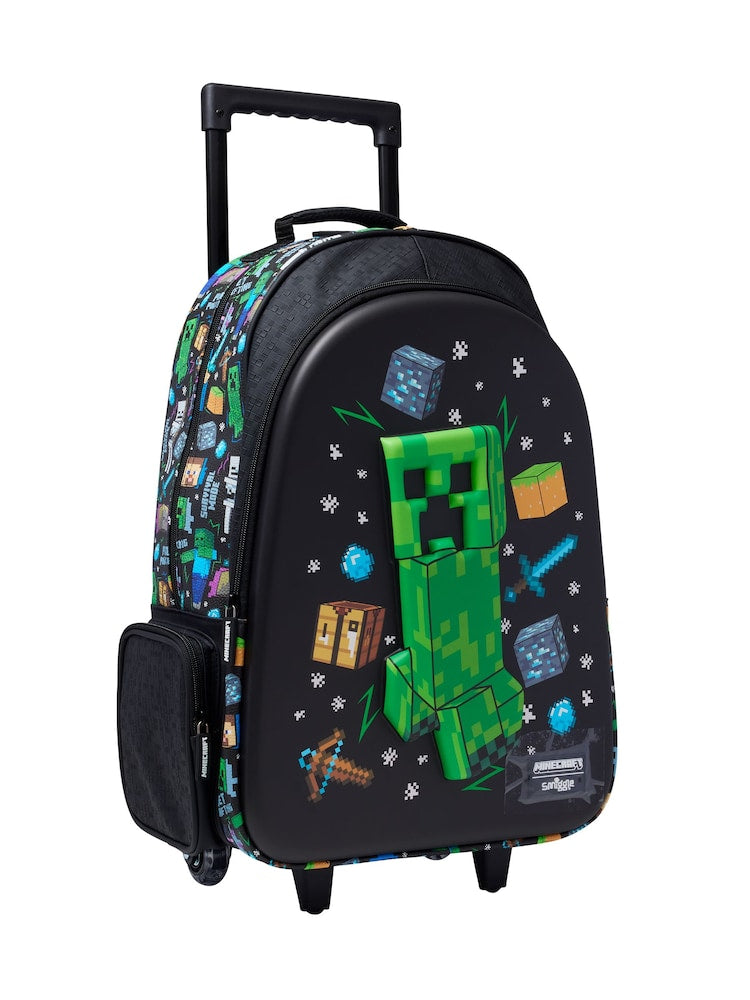 Smiggle - 18” Minecraft Black Trolley Backpack