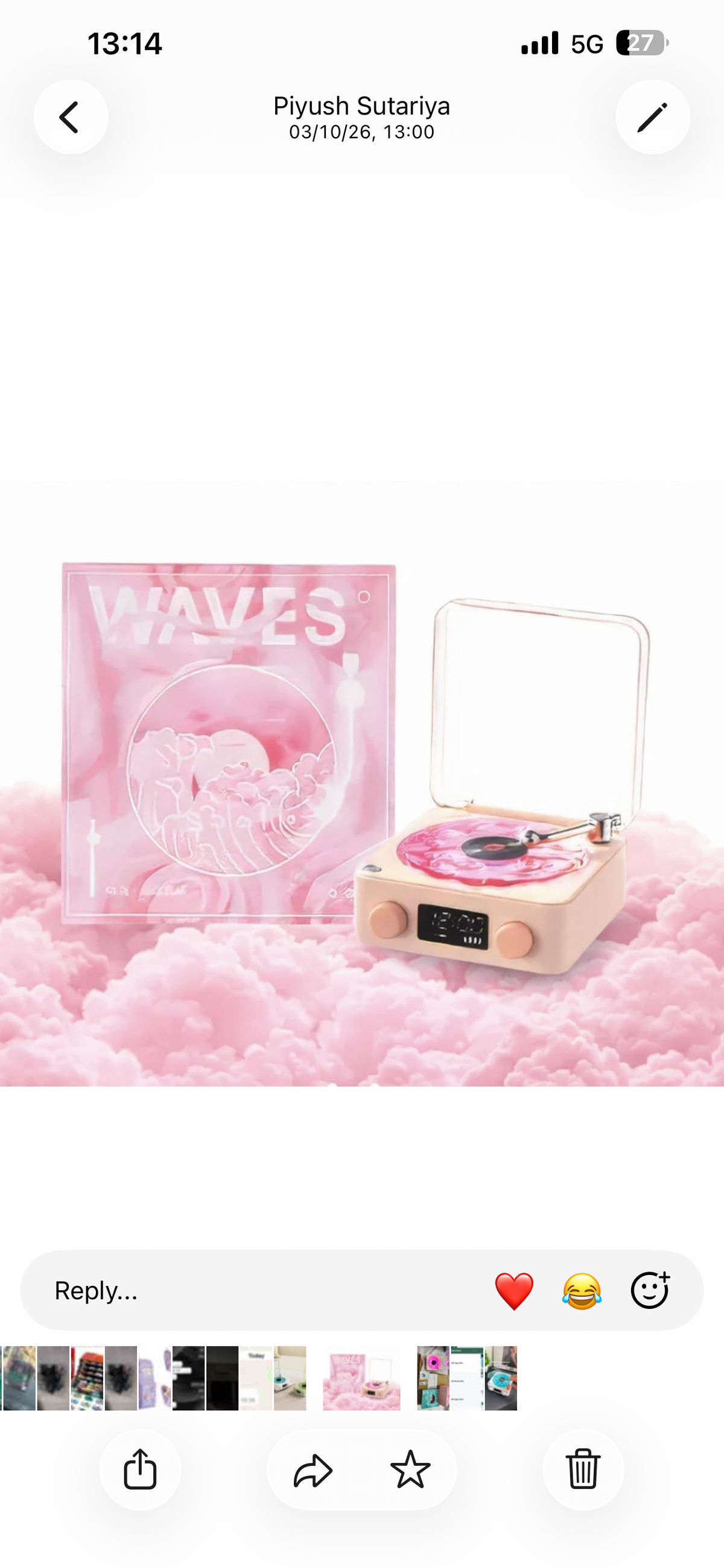 The Waves - Vinyl Player Bluetooth Speaker