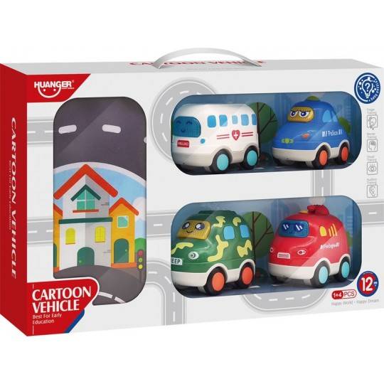 Cartoon Vehicle - Big Mat with Sliding Car Set with Music, Light