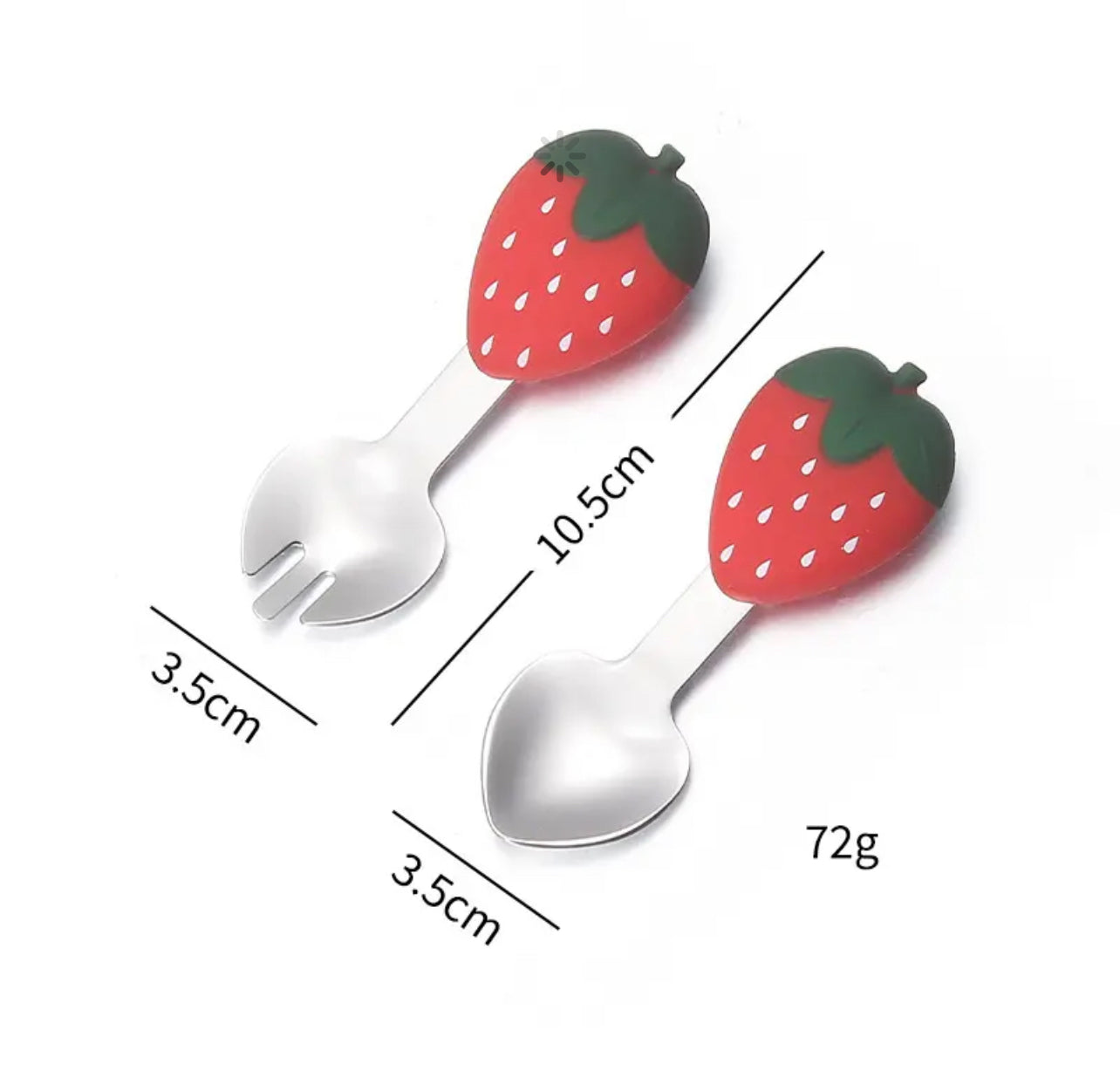 Strawberry - Silicone Spoon-Fork Set