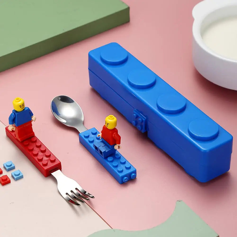 Building Blocks - Stainless Steel Lego Spoon and Fork Set