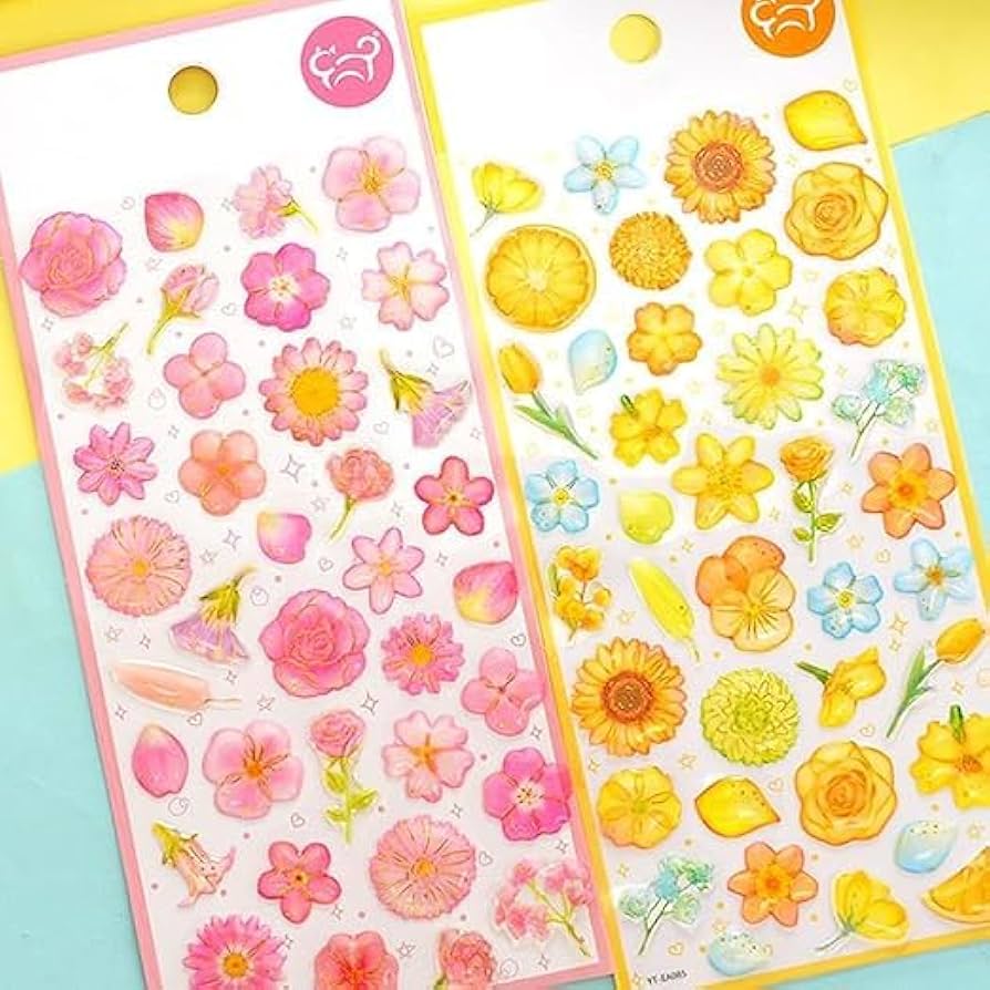 Puffy 3D Flower Stickers