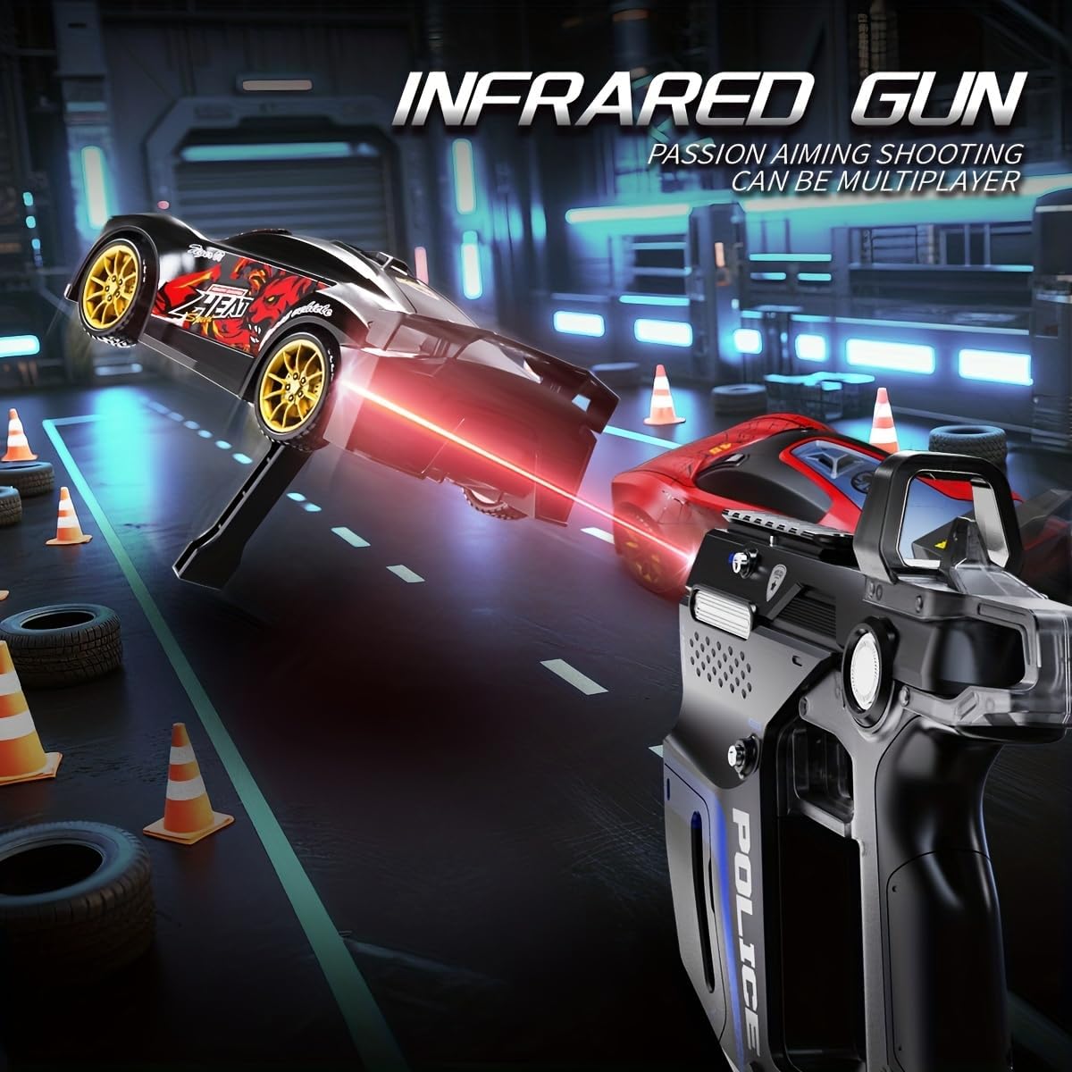 Infrared Battle RC Car Toy with Dual Remotes | Shoot & Knock-Down 2 Players Action Game