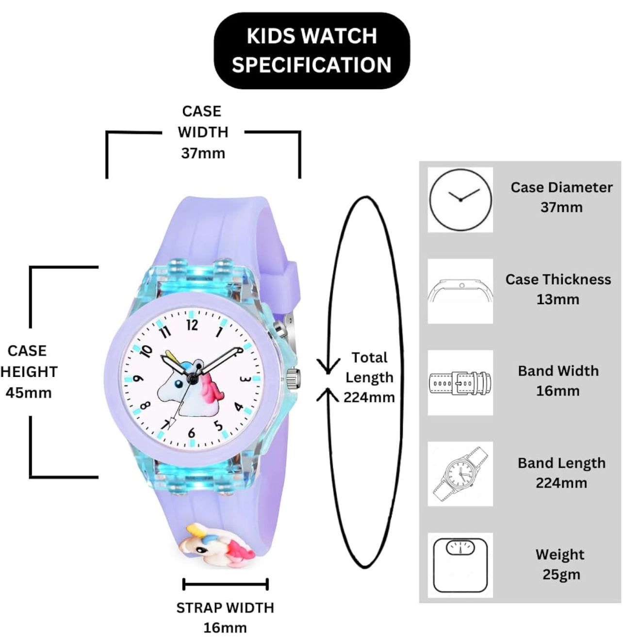 Kids Analog Watches with Lights