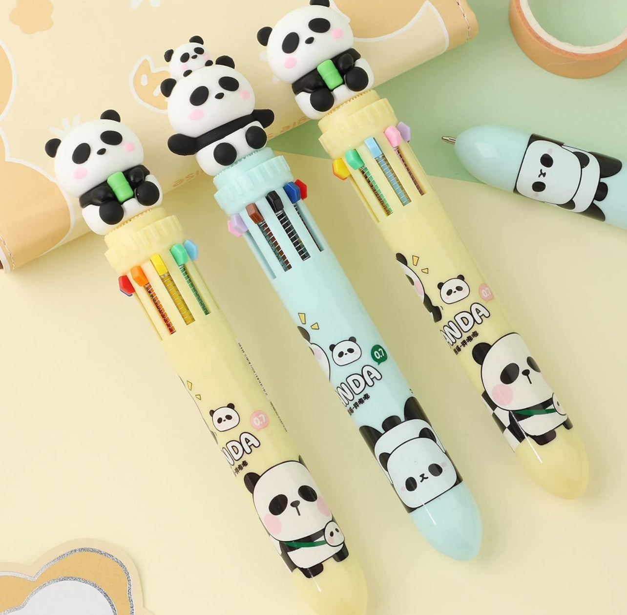 Panda - 10 in 1 multicolor Pens