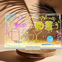 3D Acrylic LED Note Board with Pen & Light (30x20cm)