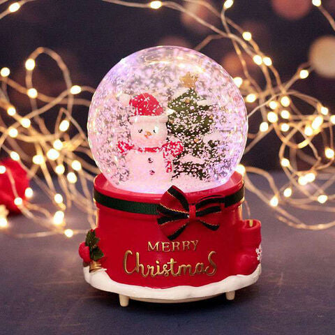 Christmas Crystal Ball Music Box with Snowflake