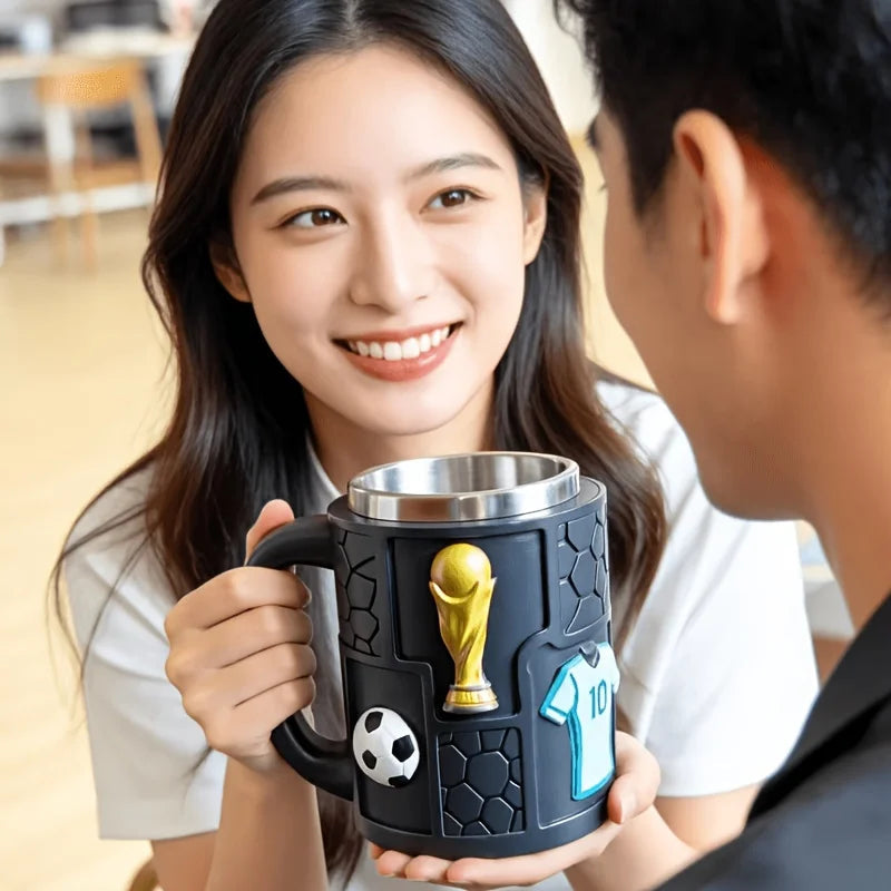3D Football Mug | Resin Art - Stainless Steel