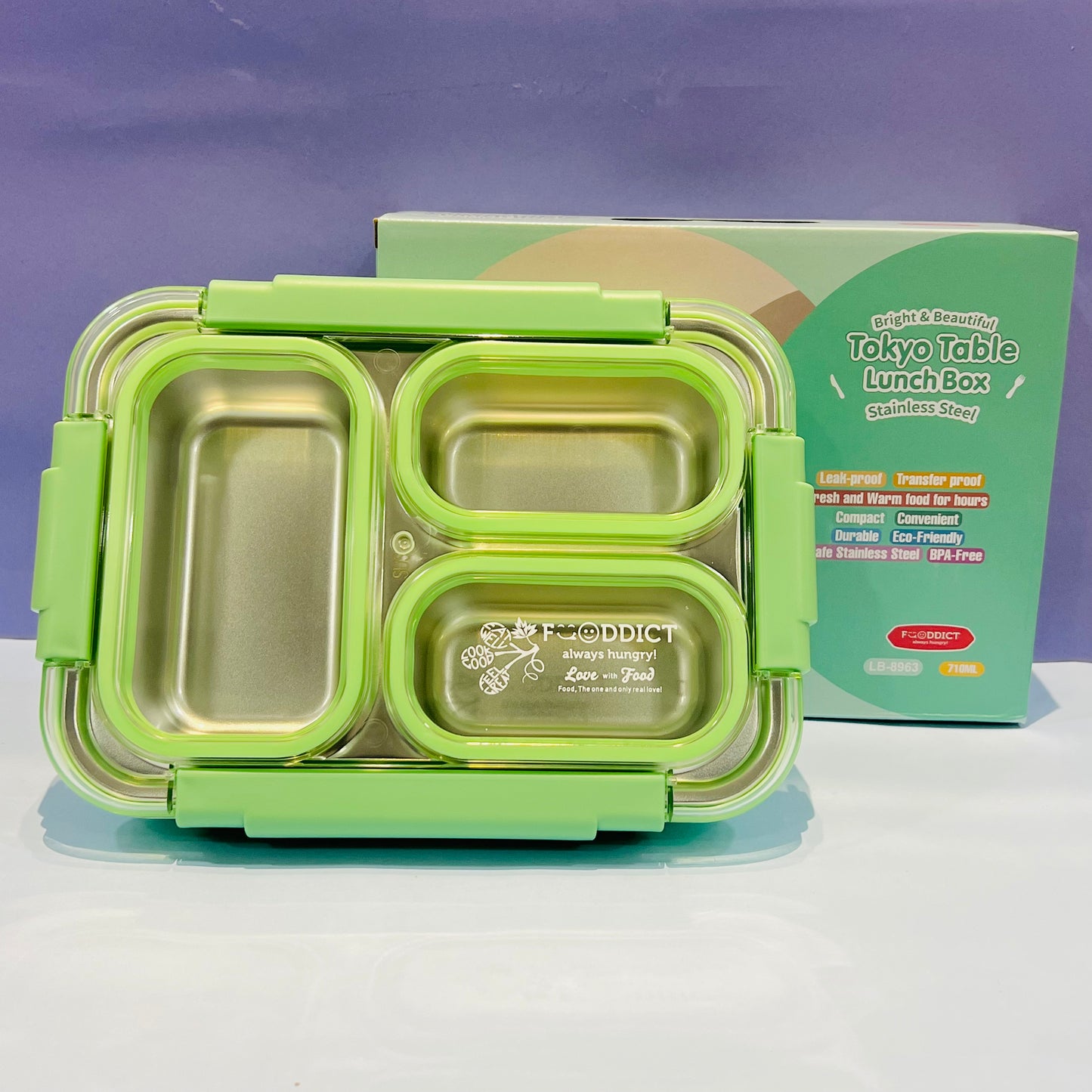 100% Spill Free - 3 Compartments Lunchbox (710ml)