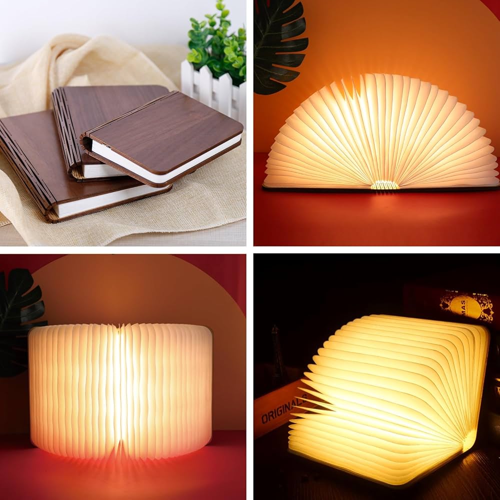 Wooden Book Lamp - 3 Modes