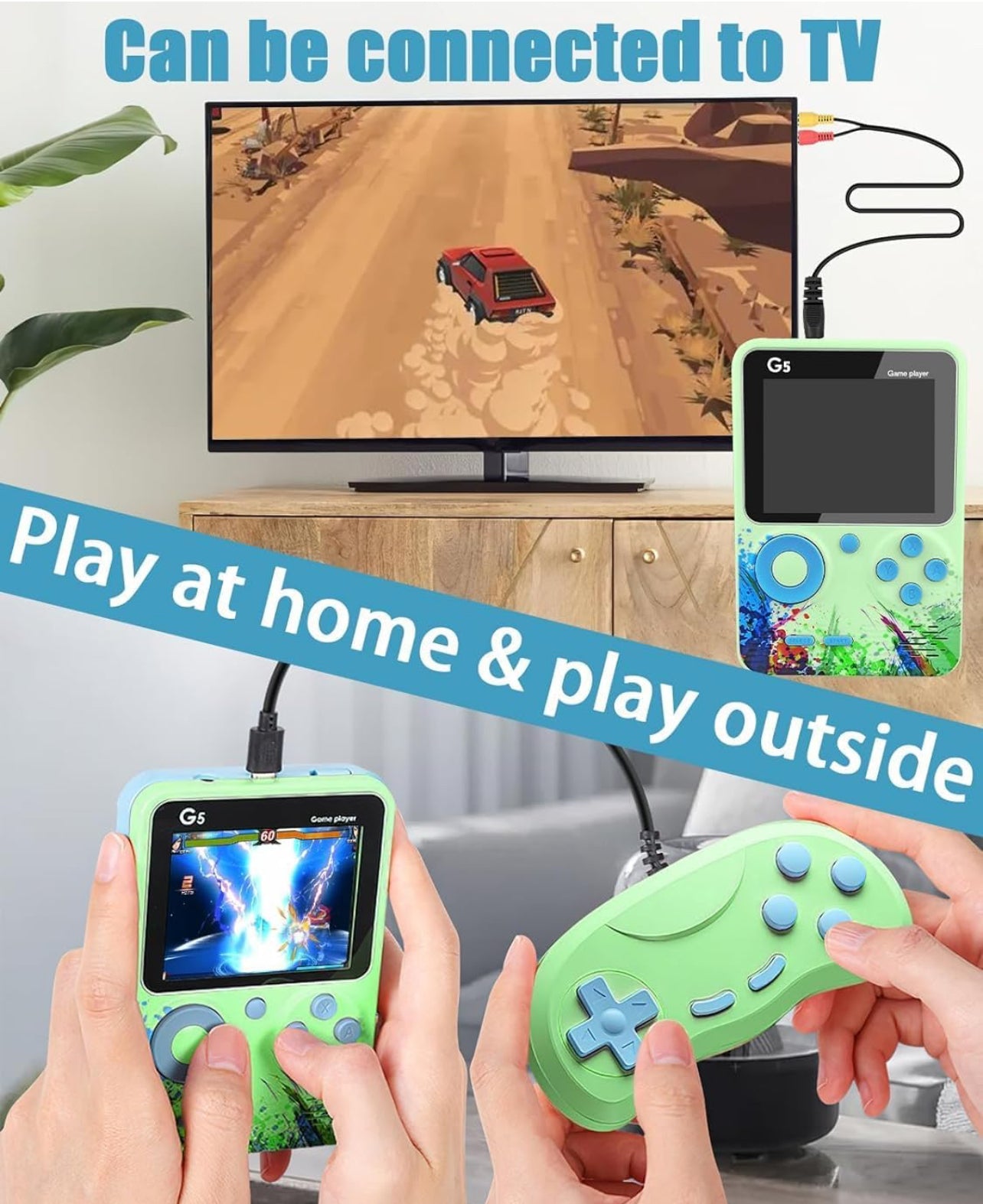 G5 | Retro 500 games | Extra Game Pad | TV Connect | 3” HD Screen