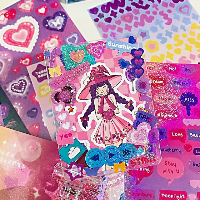 Misty Secret Realm - 24 Sheets Glitter Sticker Book